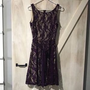 Knee Length Deep Purple Dress